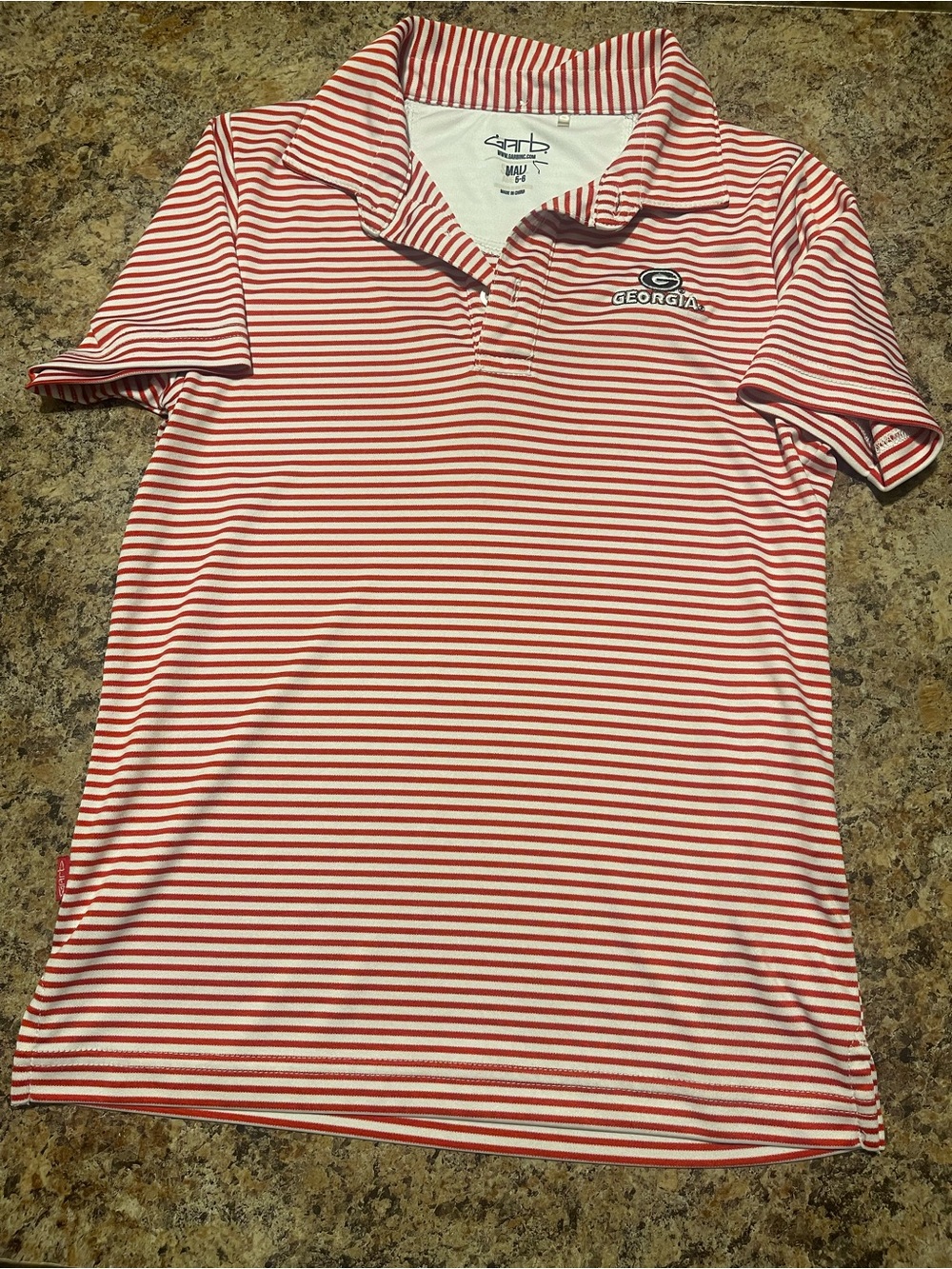 Garb Georgia Bulldogs Red & White Striped Polo